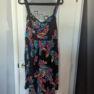 torrid Black Tropical Floral Mini Dress